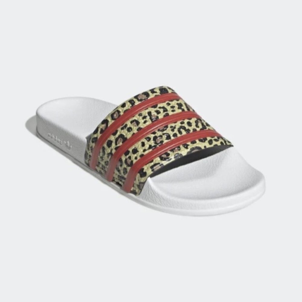 NWT Adidas Originals Adilette Leopard Slides Sandals Sz. 10